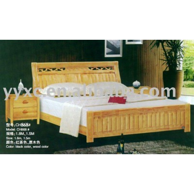 Fashionable solid wood bed in bedroom furniture sets